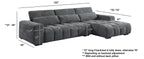 Best Quality S110 2 pc Dark grey chenille fabric sectional sofa with chaise and adjustable headrests with lumbar pillows