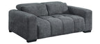 Best Quality S112 2 pc Dark grey chenille fabric sofa and love seat set adjustable headrests with lumbar pillows