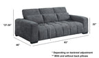 Best Quality S112 2 pc Dark grey chenille fabric sofa and love seat set adjustable headrests with lumbar pillows