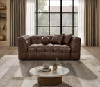 Best Quality Mocha Brown Faux Leather 2-Piece Sofa and Loveseat Set – S13-SL