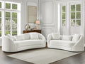 Best Quality Cloud Grey Fabric Wave-Back Sofa and Loveseat Set – S71-SL