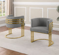 Best Quality Sallie Grey Teddy Bear Boucle Fabric Barrel Back Accent Chairs with Gold Legs – SC024