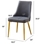 D242-4SC260-5PC 5 pc Mercer 41 Tom white tempered glass top marble look finish top gold frame dining table set