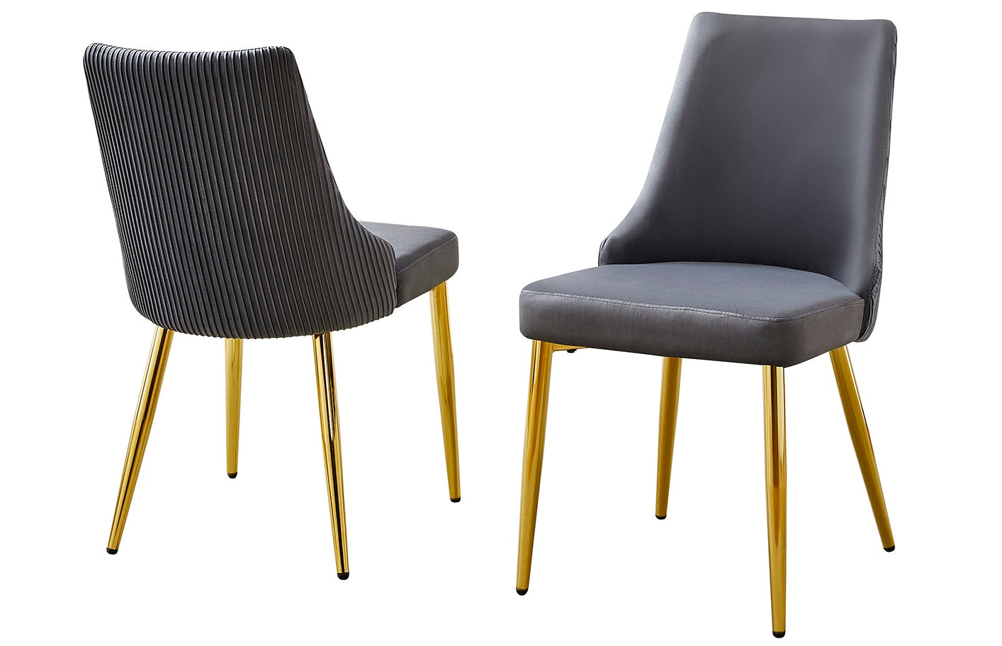 D242-4SC260-5PC 5 pc Mercer 41 Tom white tempered glass top marble look finish top gold frame dining table set