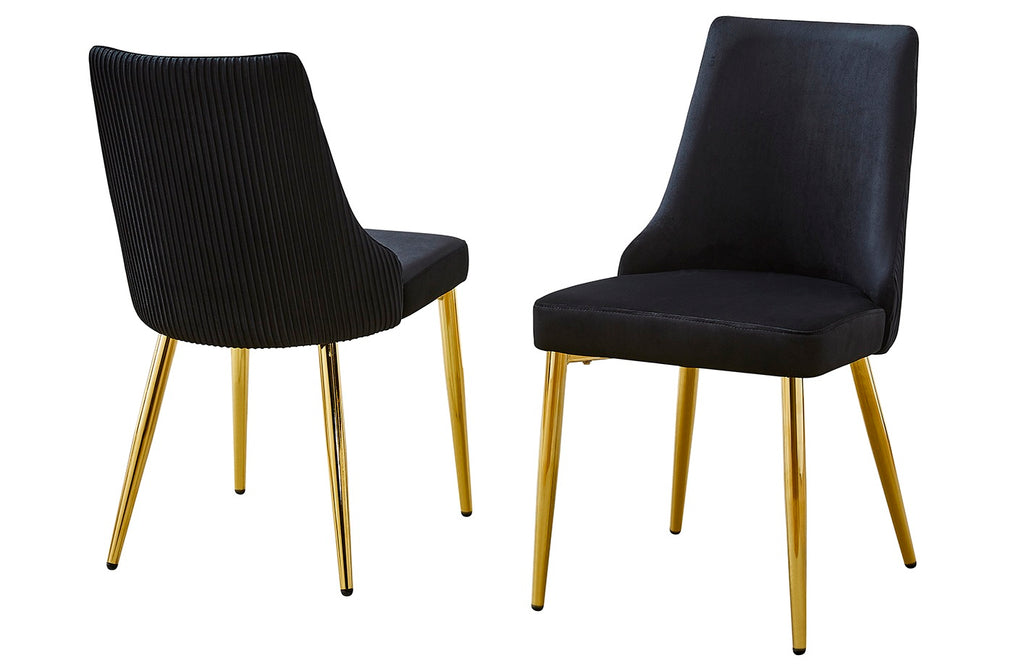 D242-4SC261-5PC 5 pc Mercer 41 Tom white tempered glass top marble look finish top gold frame dining table set