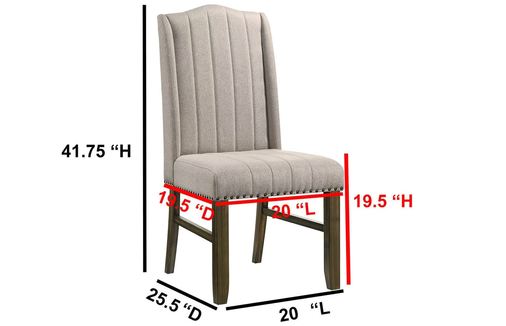 D531-6SC531 7 pc Klarissa antique brown oak finish wood wood grain top dining table set fabric chairs