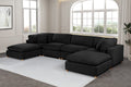 Best Quality SE06-2C2A2O 6 pc Maizee black boucle fabric upholstered modular sectional sofa