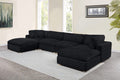 Best Quality Maizee Black Furry Wide Corduroy Fabric Upholstered Modular Sectional Sofa – SE09-2C2A2O