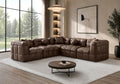 Best Quality Mocha Brown Faux Leather 5-Piece Modular Sectional Sofa Set – SE23-3C2A