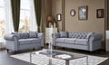 SF3515 2 pc Darby home co. townsend grey fabric sofa and love seat set chesterfield style tufted backs