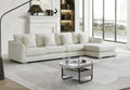 SF776 3 pc Glamour beige chenille fabric sectional sofa with chaise