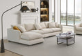 Mc Ferran Glamour Beige Fabric 3-Piece Sectional Sofa with Chaise – SF777