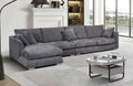 SF779 3 pc Glamour dark grey chenille fabric sectional sofa with chaise