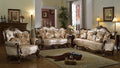 Mc Ferran SF8700 2 pc bridgette multi tone and pattern chenille fabric upholstered sofa and love seat with wood trim