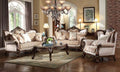 Mc Ferran Bridgette Multi-Tone Fabric 2-Piece Sofa and Love Seat Set with Wood Trim – SF8900
