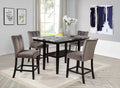 Best master SH200-5PC 5 pc Marbella charcoal lava / black faux marble top 60" counter height dining table set
