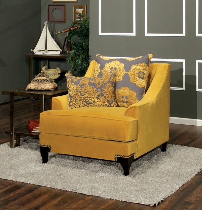 SM2201-CH Viscontti gold bella velvet fabric accent chair