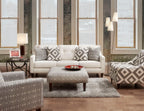 SM8563 2 pc parker ivory premium fabric contemporary style sofa and love seat set