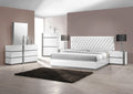 Best Master Seville 4 pc seville modern style white lacquer finish wood queen bedroom set