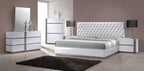 Best Master Seville 4 pc seville modern style white lacquer finish wood queen bedroom set