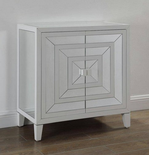 Best master T1934 Tanner white mirrored geometric design console table cabinet
