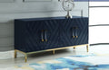 Best Master T1942BL Everly quinn schade navy blue high gloss finish wood and gold metal accents sideboard server cabinet