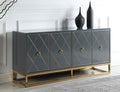 Best Master T1943GY Everly quinn schaible grey high gloss finish wood and gold metal accents sideboard server cabinet