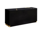 Best Master T1945BK Sanford black with gold high gloss finish wood 66" sideboard server cabinet