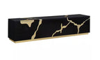 Best Master T1945BK-TV Everly quinn wantaugh balck with gold high gloss finish wood TV stand cabinet