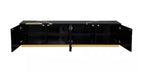 Best Master T1945BK-TV Everly quinn wantaugh balck with gold high gloss finish wood TV stand cabinet