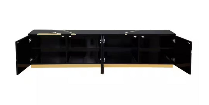 Best Master T1945BK-TV Everly quinn wantaugh balck with gold high gloss finish wood TV stand cabinet
