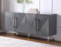 Best Master T1951GY Everly quinn ekstrom grey high gloss finish wood gold tip acrylic legs sideboard server cabinet