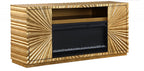 Best Master T2021GF  Everly quinn dickson gold finish wood sunburst pattern sideboard server cabinet with fireplace insert