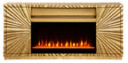 Best Master T2021GF  Everly quinn dickson gold finish wood sunburst pattern sideboard server cabinet with fireplace insert