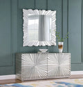 Best Master T2021-SLV Everly quinn dickson silver finish wood sunburst pattern sideboard server cabinet