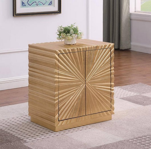 Best Master T2021-ET Everly quinn dickson gold finish wood sunburst pattern end table