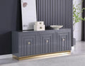 Best Master T2022-GY Wila arlo interiors locascio grey high gloss finish wood and gold metal accents sideboard server cabinet