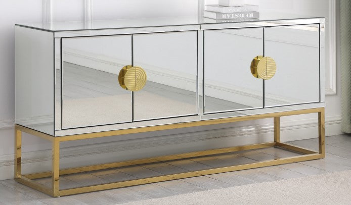 Best Master T2023  Everly quinn mirrored glam gold finish metal accents sideboard server cabinet