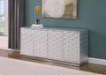 Best Master T2029-SLV  Everly quinn genova silver finish wood sideboard server cabinet