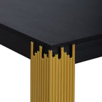 T2034-30-BLK Empire black finish wood with gold accent legs sofa entry console table