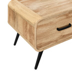 T3562-20  Rowan natural finish wood mid century modern one drawer bedside / end table