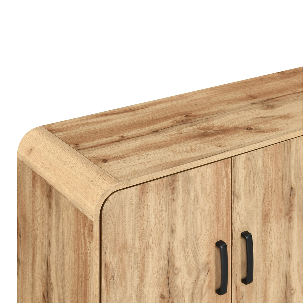 T3562-40  Rowan natural finish wood mid century modern 63" wide server sideboard buffet cabinet