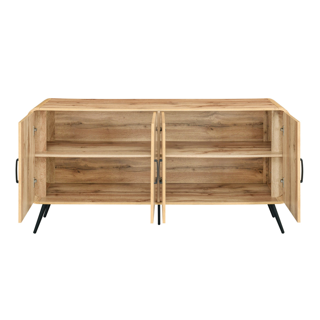 T3562-40  Rowan natural finish wood mid century modern 63" wide server sideboard buffet cabinet