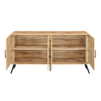 T3562-40  Rowan natural finish wood mid century modern 63" wide server sideboard buffet cabinet