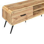 T3562-42  Rowan Natural finish wood mid century modern 71" wide TV stand entertainment center