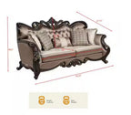 Best master TLR01-2PC 2 pc Regal royal traditional style dark tone fabric dark finish wood Sofa and Love seat set