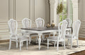 TM3050WH-7PC 7 pc August grove rustic antique white finish wood dining table set