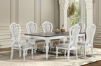 TM3050WH-7PC 7 pc August grove rustic antique white finish wood dining table set
