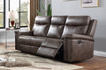 Quade-SL 2 pc Quade mocha leather like fabric sofa and love seat with recliner ends storage cup console