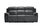 Tango-PW-SL 2 pc Tango shadow grey fabric sofa and love seat with power motions recliner ends storage cup console